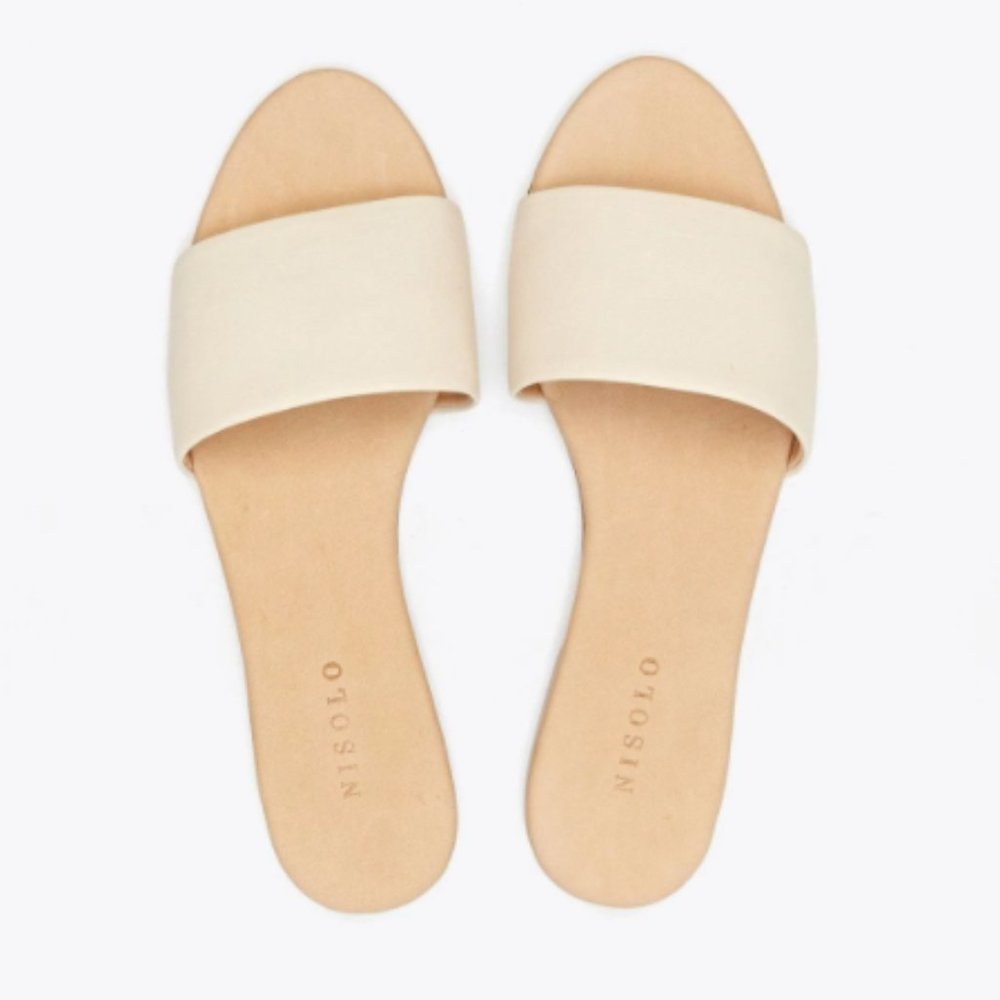 Nisolo Isla Slide Sandal Bone (Size 9)
